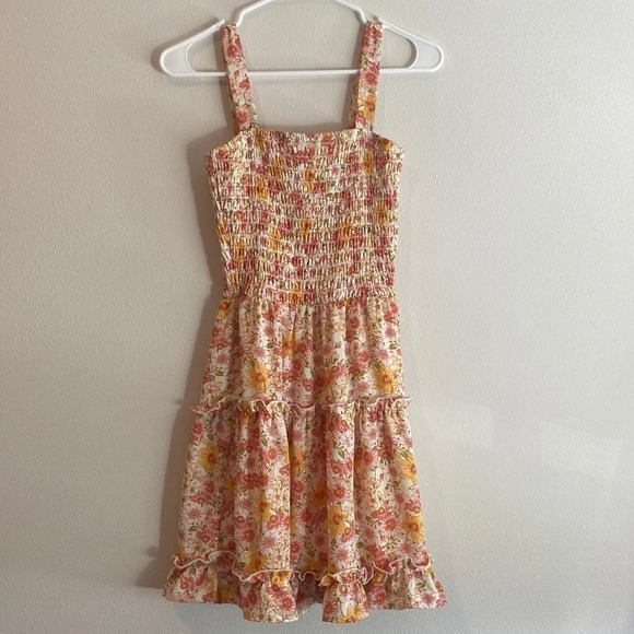 Floral Tiered Tank Ruched Fit & Flare Dress​​​​​​​​​ - Picture 1 of 4